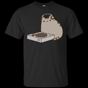 Pusheen DJ Large T Shirt Black